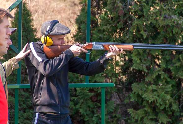 Clay pigeons shooting