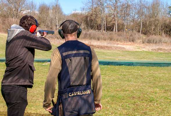Clay pigeons shooting