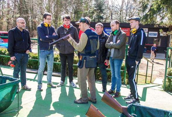 Clay pigeons shooting