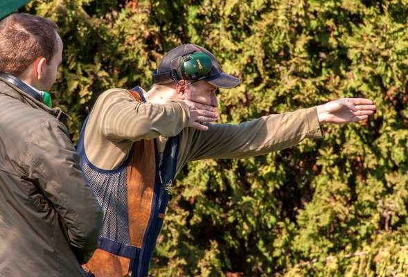 Clay pigeons shooting