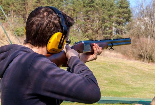 Clay pigeons shooting