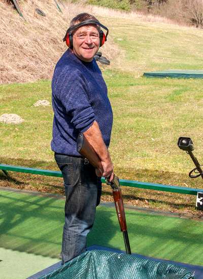 Clay pigeons shooting