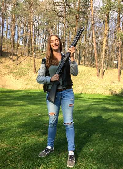 Clay pigeons shooting