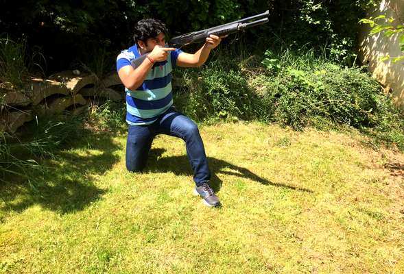 Clay pigeons shooting