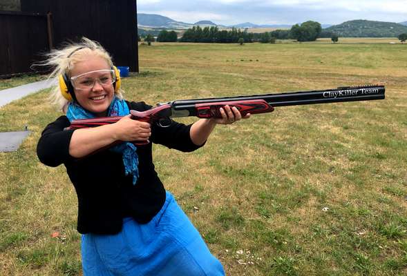 Clay pigeons shooting
