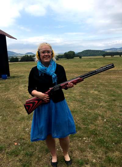 Clay pigeons shooting