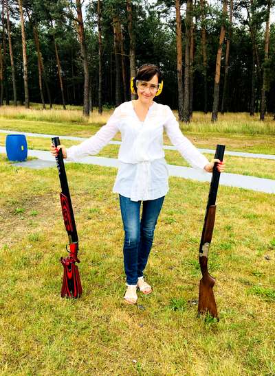 Clay pigeons shooting