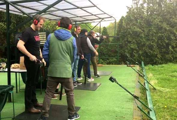 Clay pigeons shooting